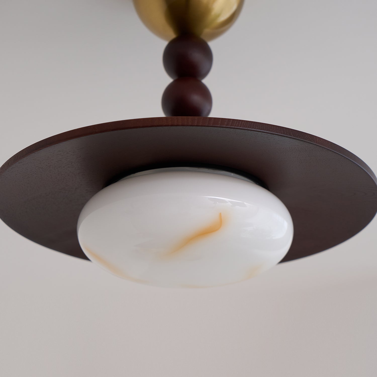 Yeste Ceiling Light Walnut Color & White Imitation Alabaster - Lamp Copper