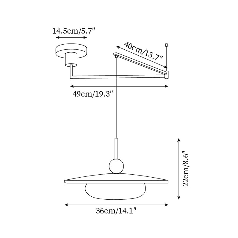 Avione Adjustable Pendant Light - Lamp Copper