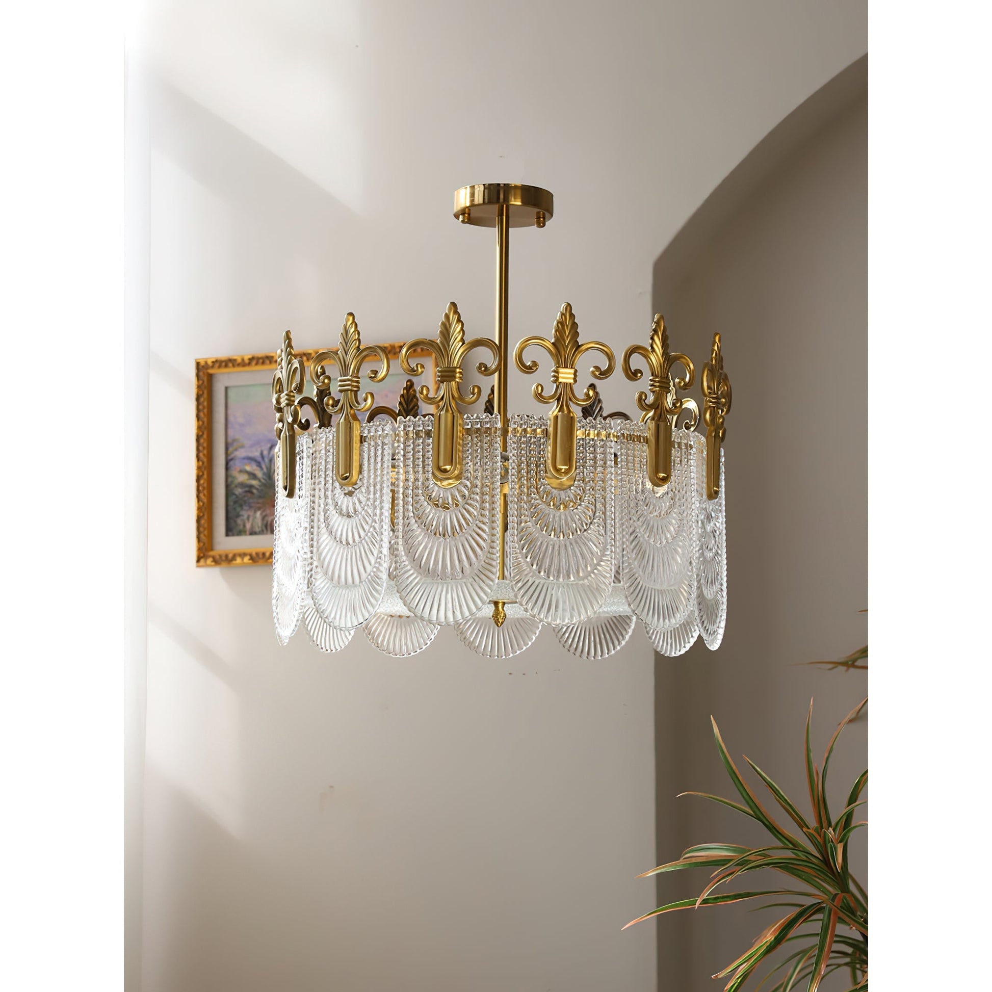 Cashaor Postmodern Luxury Brass Glass Chandelier - Lamp Copper