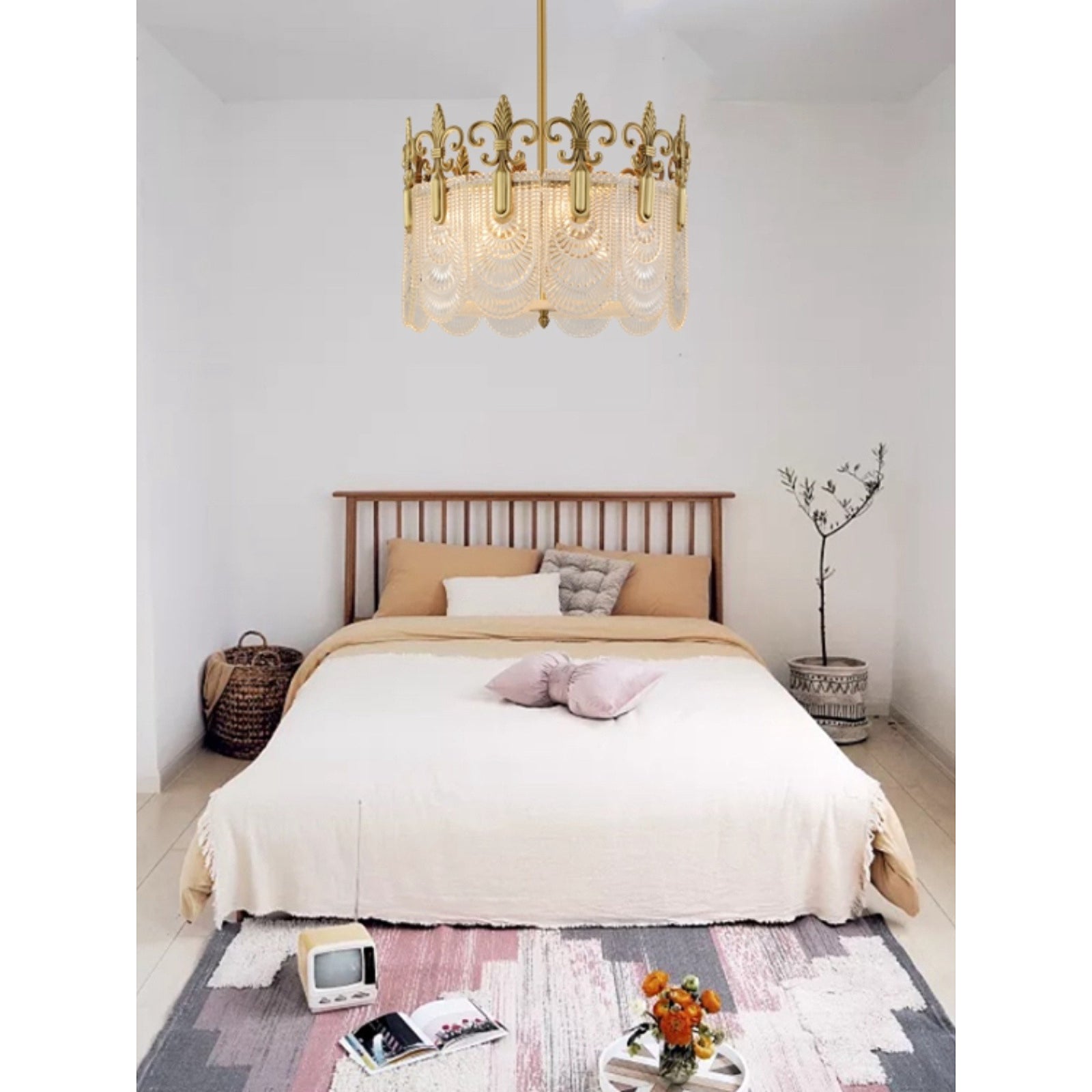 Cashaor Postmodern Luxury Brass Glass Chandelier - Lamp Copper