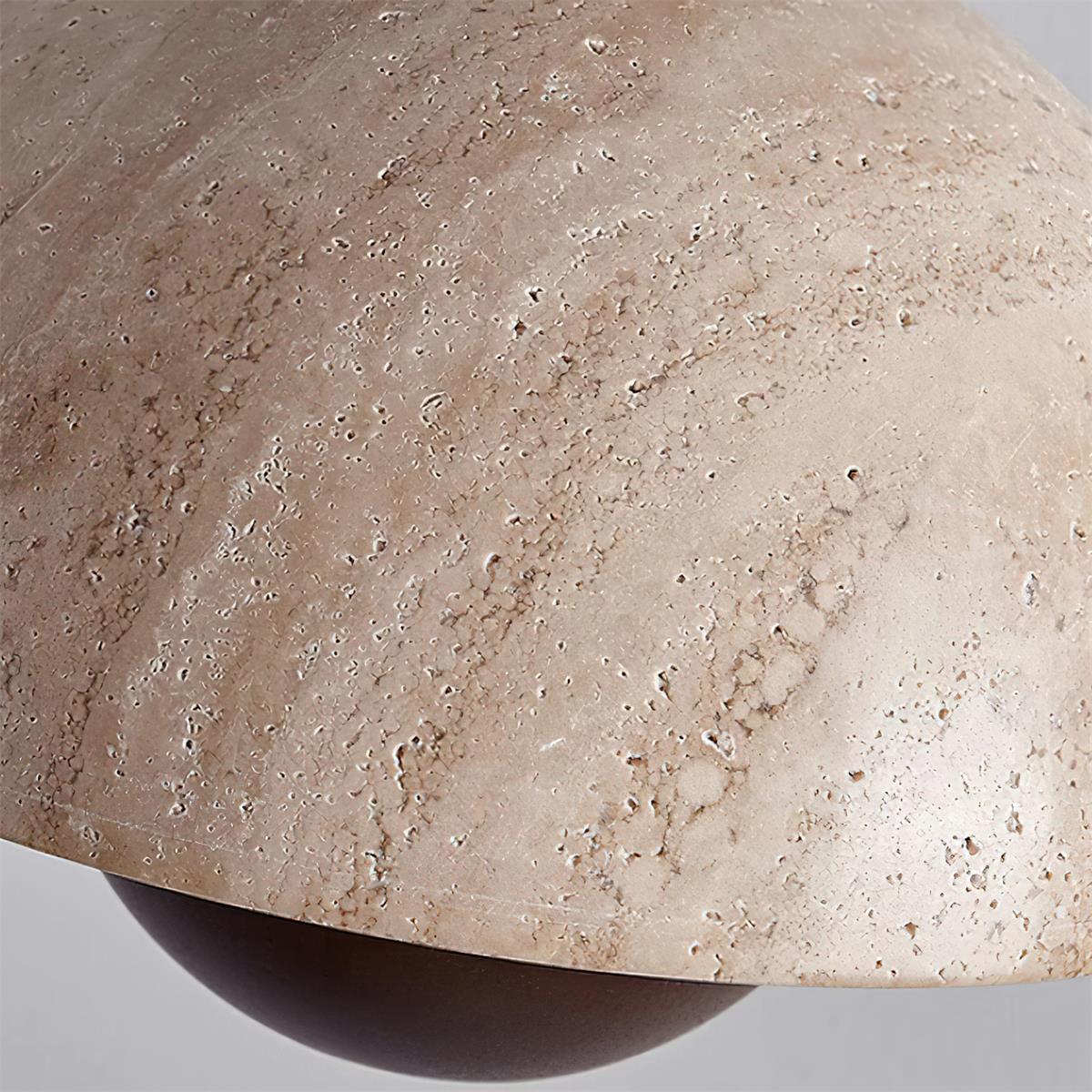 Ritta Travertine Pendant Lamp Wood - Lamp Copper