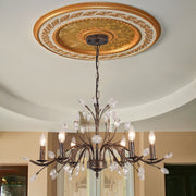 Jorne Vintage Antique Floral Crystal Chandelier - Lamp Copper