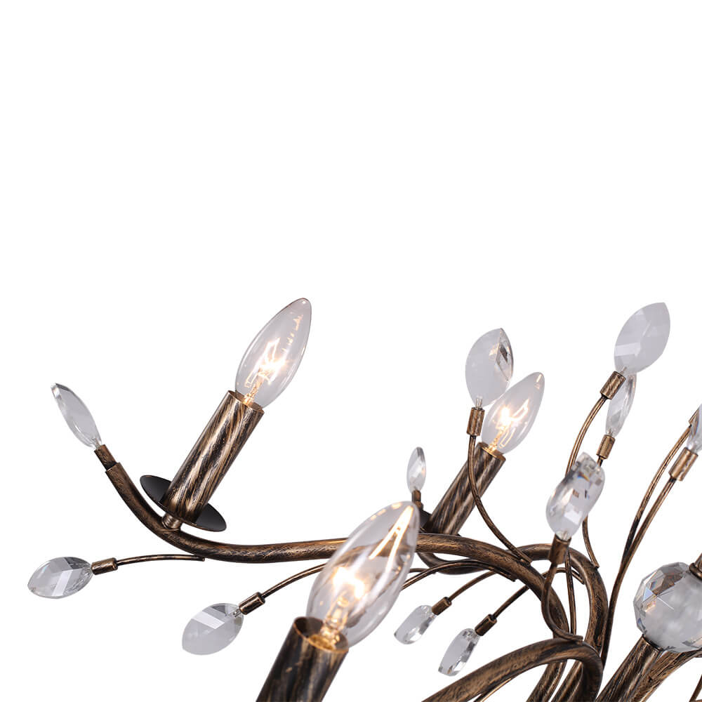 Jorne Vintage Antique Floral Crystal Chandelier - Lamp Copper