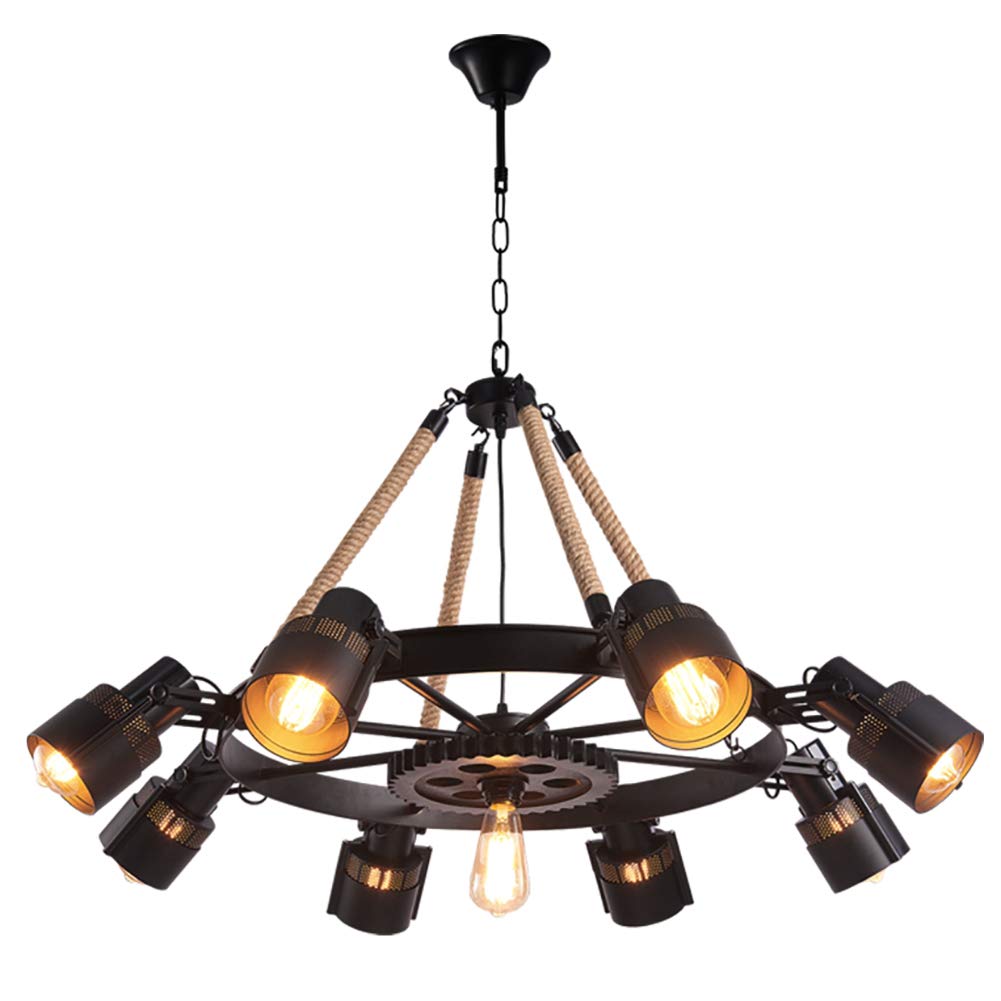 Epoch Industrial LED Pendant Light Black Metal/Rope Cafe/Bar - Lamp Copper