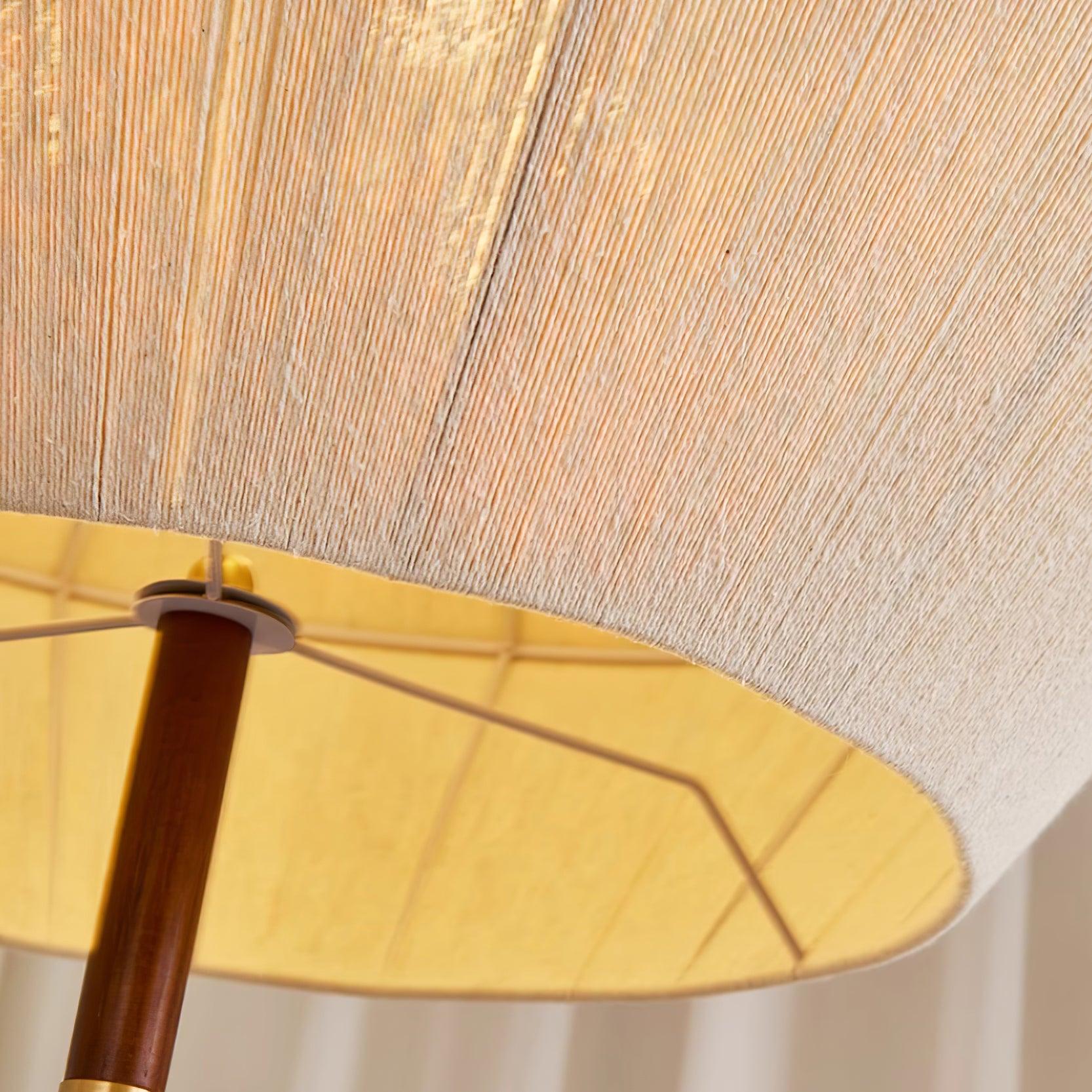 Pendant Lamp Cotton-Thread Shade Walnut Wood Natural - Lamp Copper