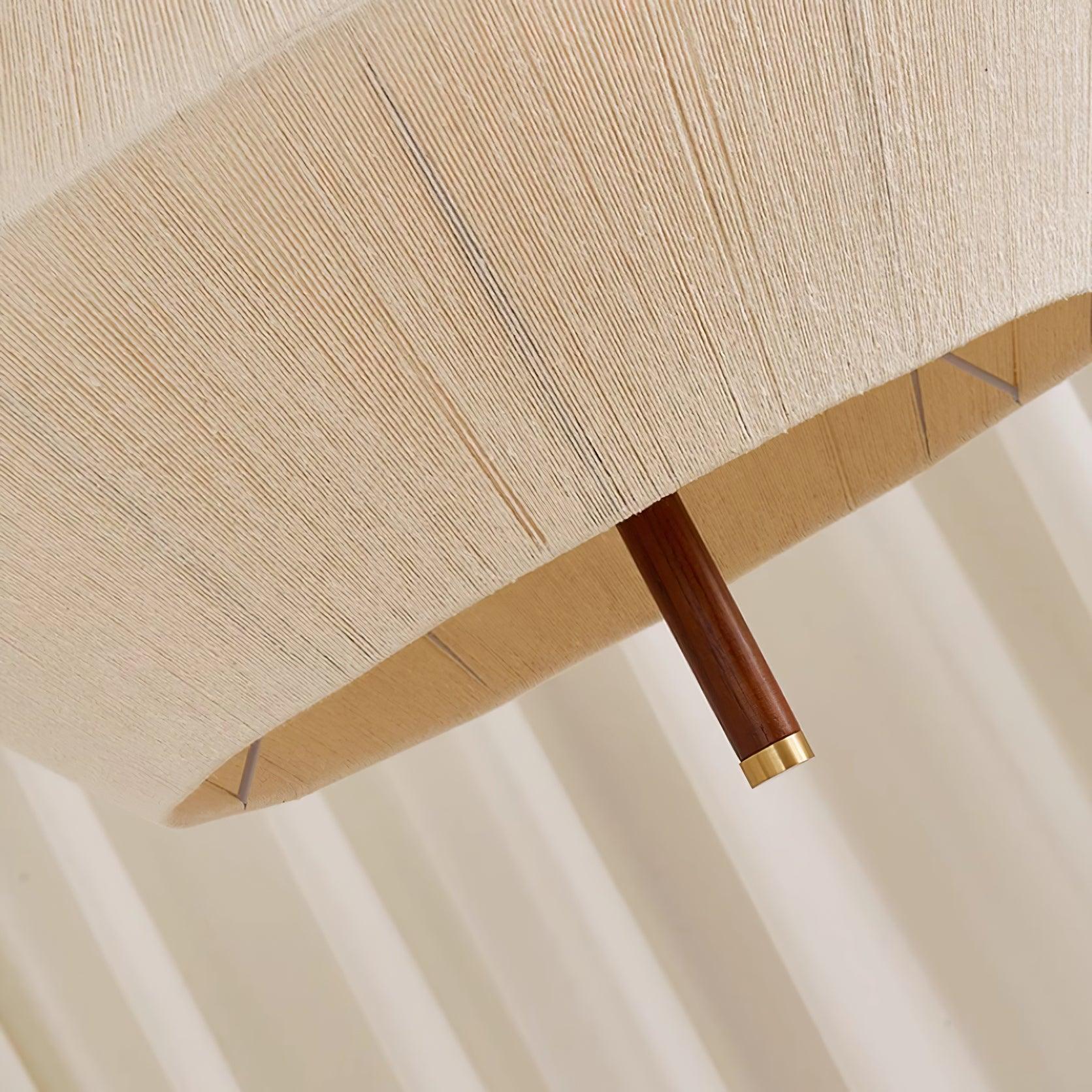 Pendant Lamp Cotton-Thread Shade Walnut Wood Natural - Lamp Copper