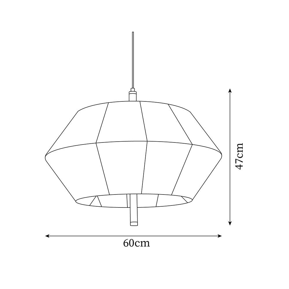 Pendant Lamp Cotton-Thread Shade Walnut Wood Natural - Lamp Copper