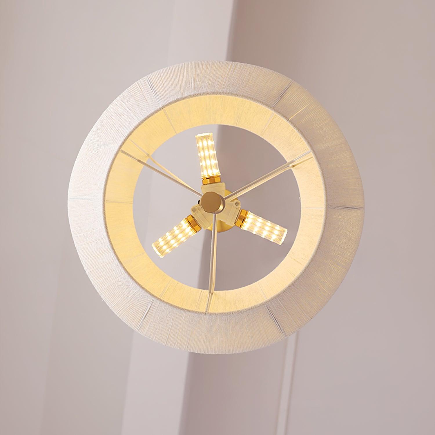 Pendant Lamp Cotton-Thread Shade Walnut Wood Natural - Lamp Copper