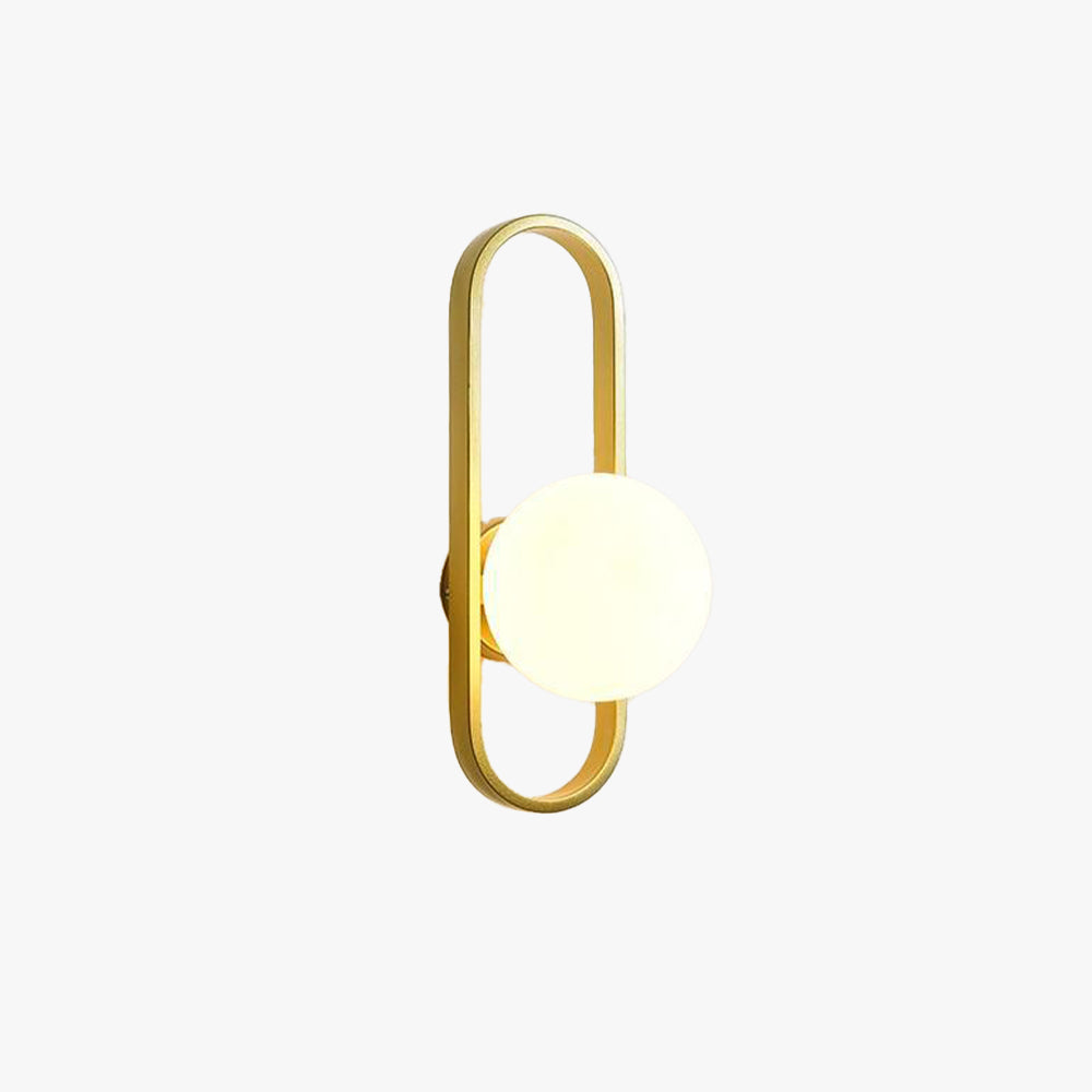 Valentina Modern Globe Bedside Wall Lamp Mount for Bedroom & Reading Room, Gold/Black - Lamp Copper
