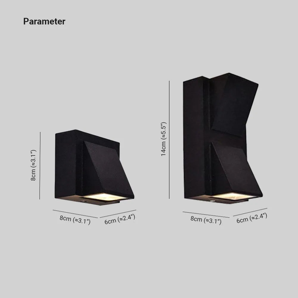 Vexto Modern Black Metal LED Outdoor Wall Lamp - Lamp Copper