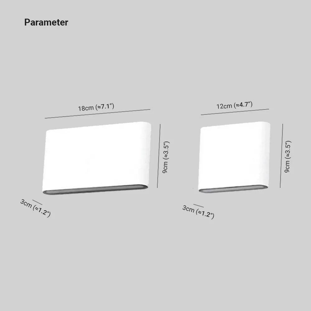 Bastro Modern Rectagulart Waterproof Outdoor Wall Lamp, Black/White - Lamp Copper