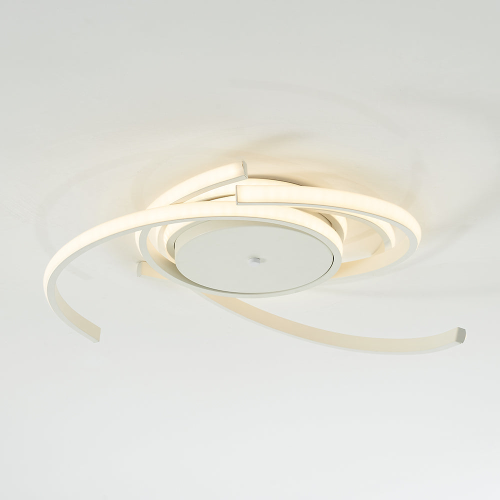 Arisha Modern Multi Arc Linetype Ceiling Light,Black/White - Lamp Copper