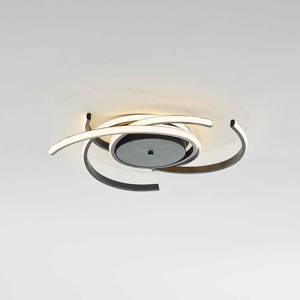 Arisha Modern Multi Arc Linetype Ceiling Light,Black/White - Lamp Copper