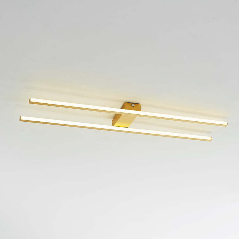 Arisha Modern Minimaliste Flush Mount Ceiling Light, Double-Linear - Lamp Copper