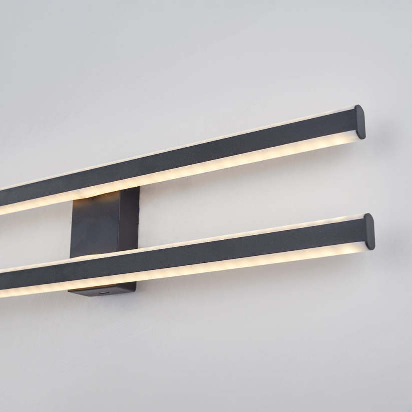 Arisha Modern Minimaliste Flush Mount Ceiling Light, Double-Linear - Lamp Copper
