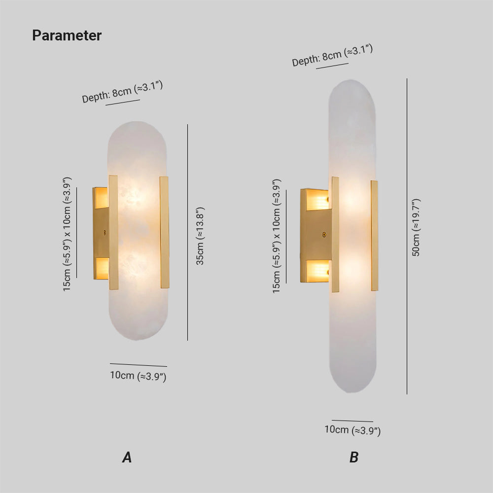 Veo Luxury Alabaster Wall Lamp - Lamp Copper