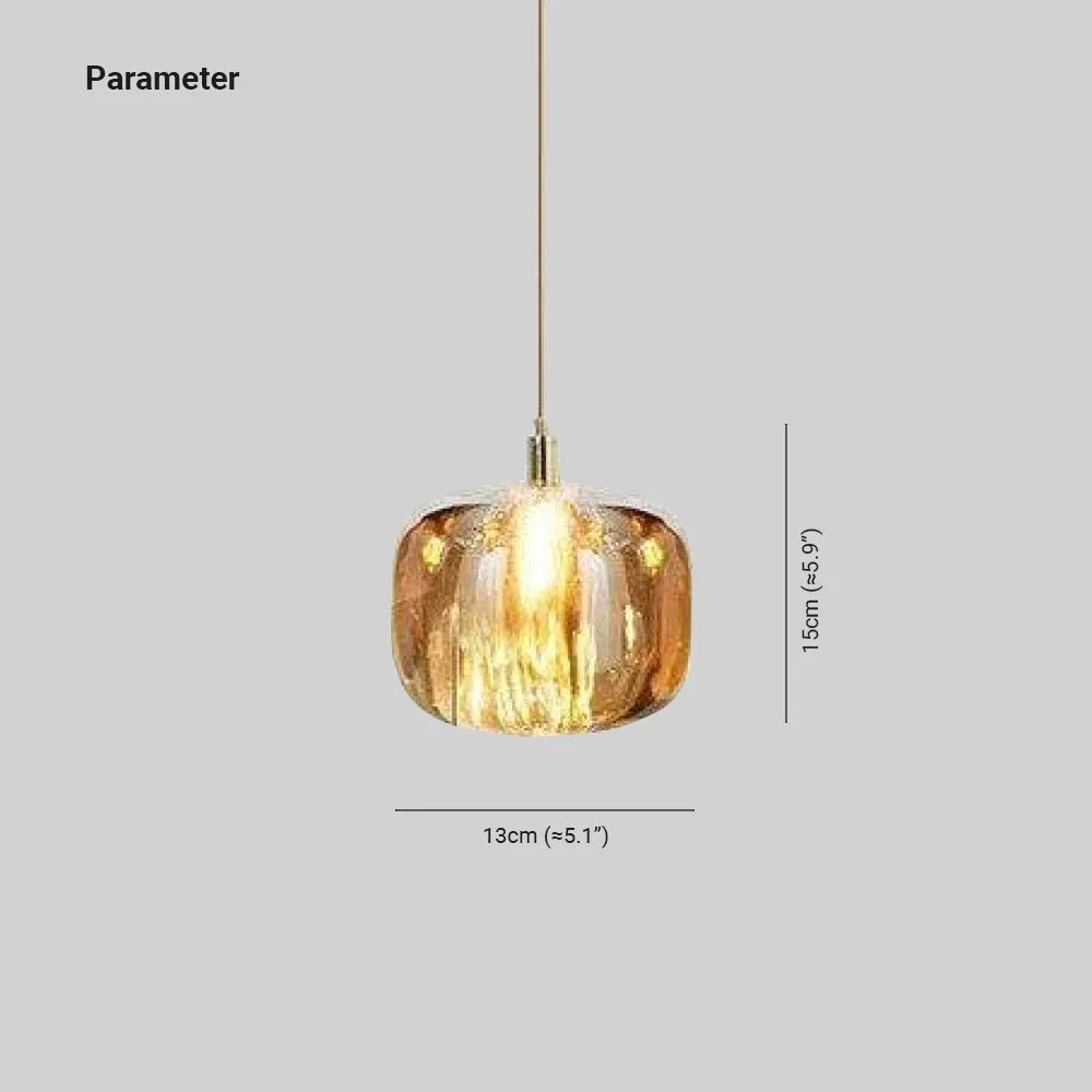 Valentina Modern Bubble Glass LED Pendant Light, Amber/Clear/Gray - Lamp Copper