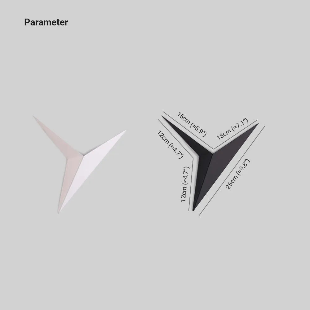 Calno Metal Modern LED Wall lamps for Bedroom, Triangle - Lamp Copper