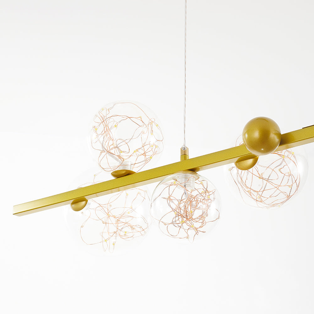 Valentina Art Deco Luminous Sphere Cluster Glass Pendant Light - Lamp Copper