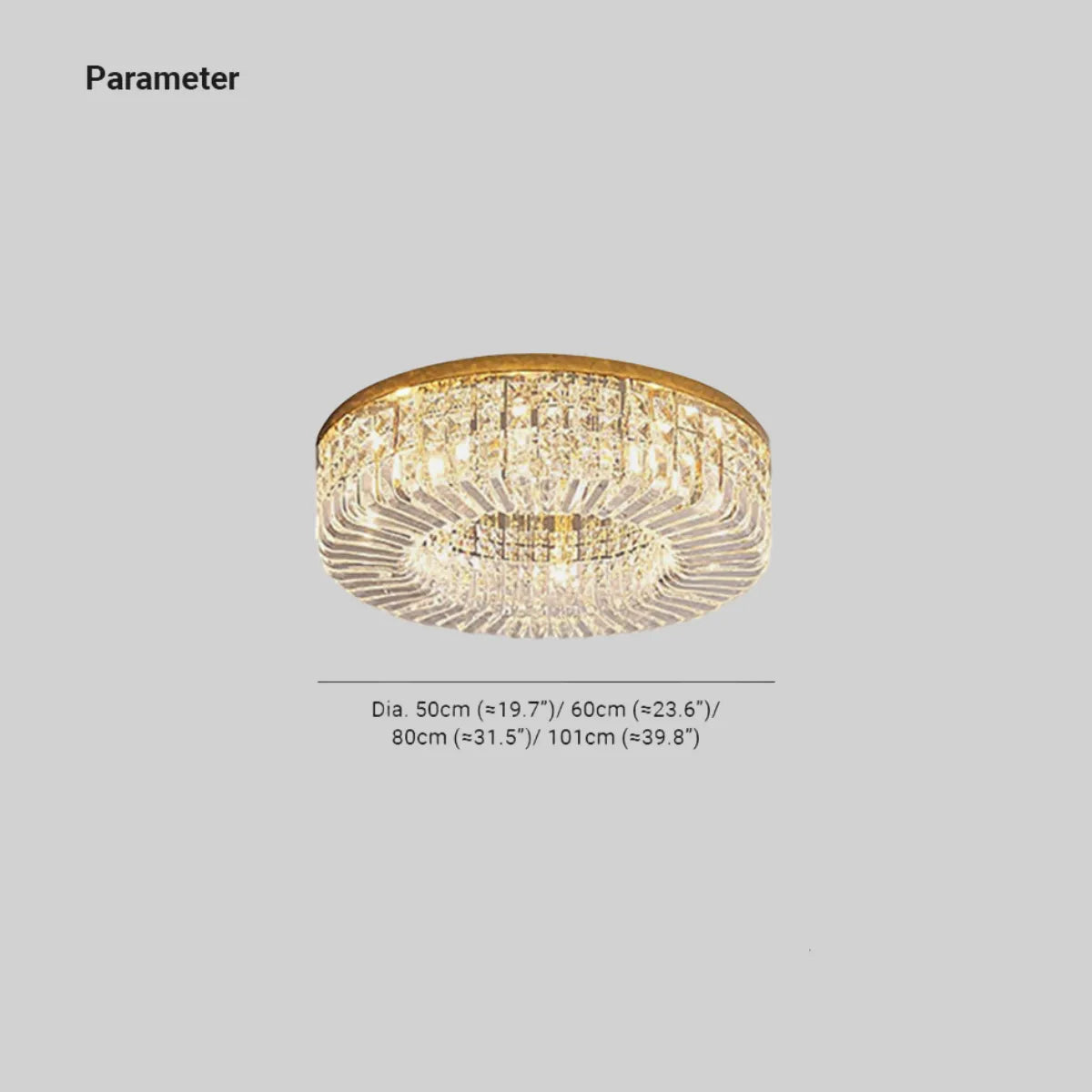 Kristy Luxury Flush Mount Metal/Crystal Ceiling Light - Lamp Copper