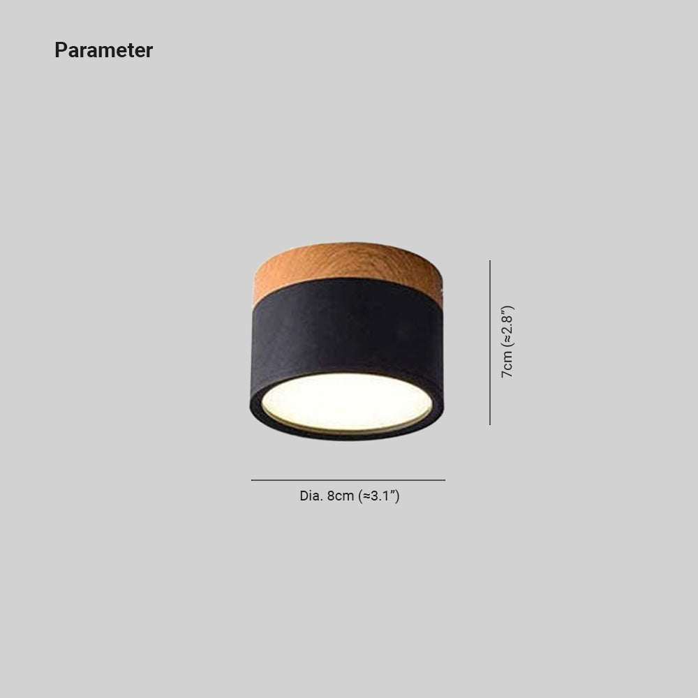 Jojo Cylindrical Flush Mount Ceiling Light - Lamp Copper