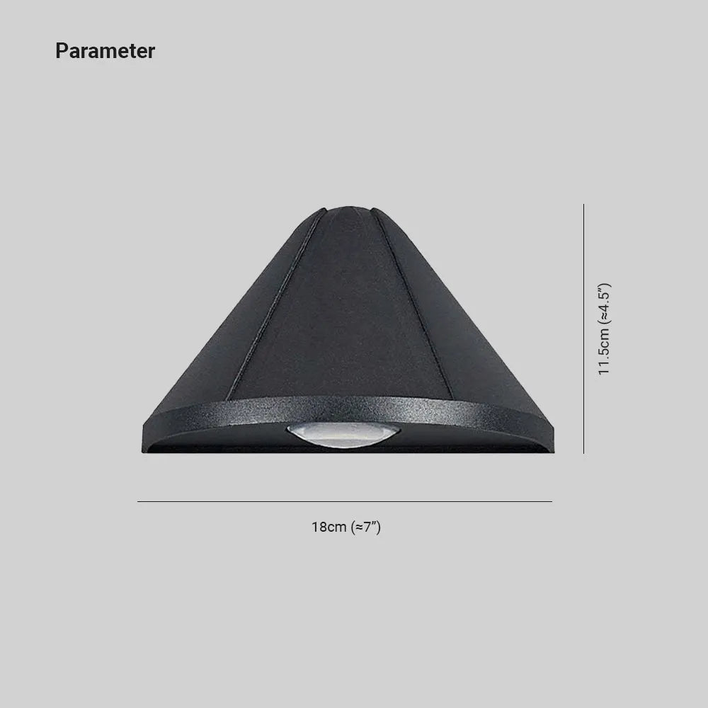 Ray Modern Cone Metal Outdoor Wall Lamp, Black - Lamp Copper