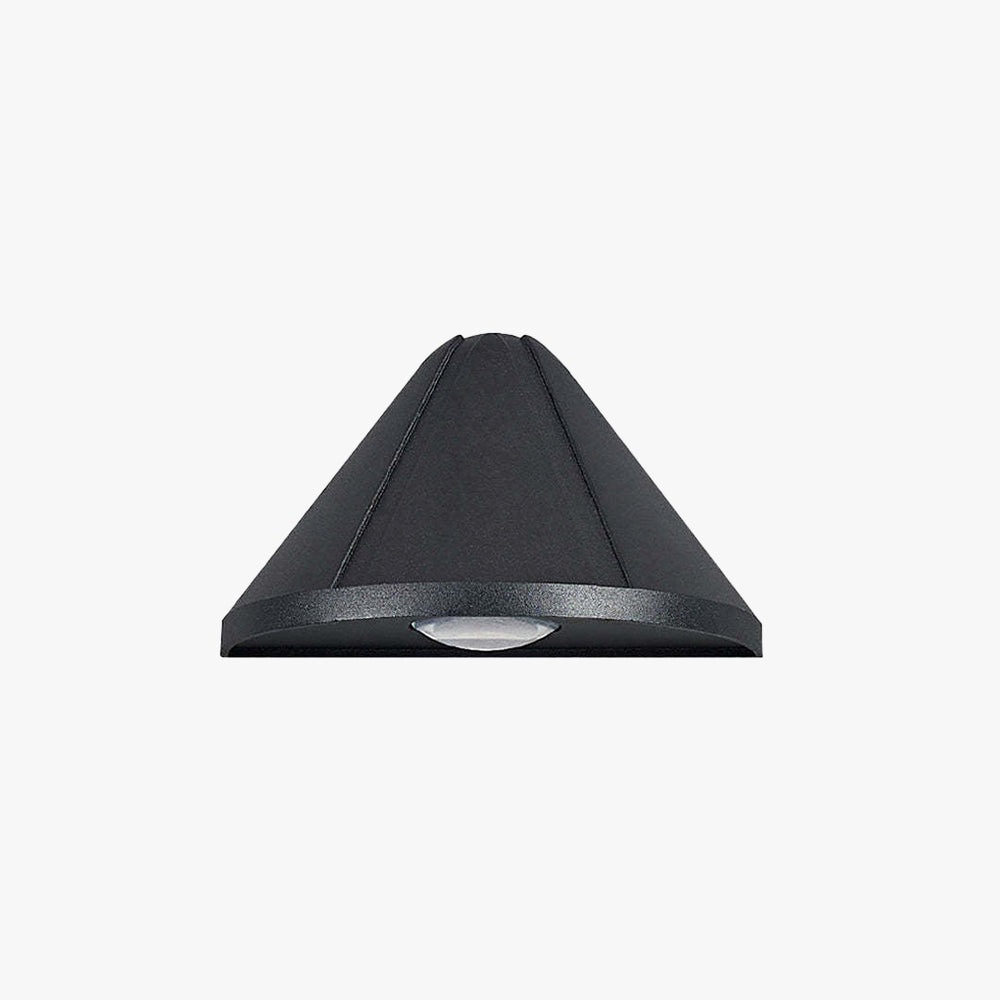 Ray Modern Cone Metal Outdoor Wall Lamp, Black - Lamp Copper