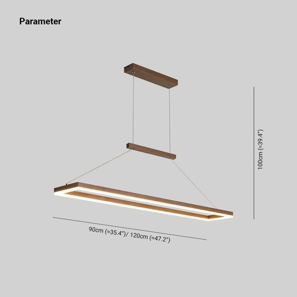 Gloen Modern Rectangular Hanging Pendant Light, Gold/Coffee - Lamp Copper