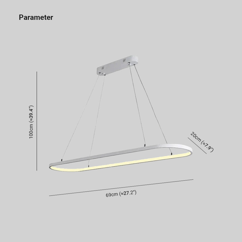 Junel Minimalist Oval Interior Hanging Pendant Light - Lamp Copper