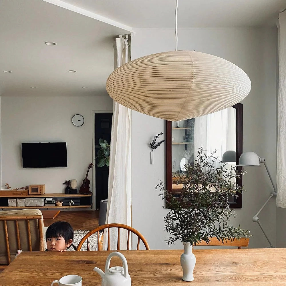 Sente Washi Paper Swag Pendant Light - Lamp Copper