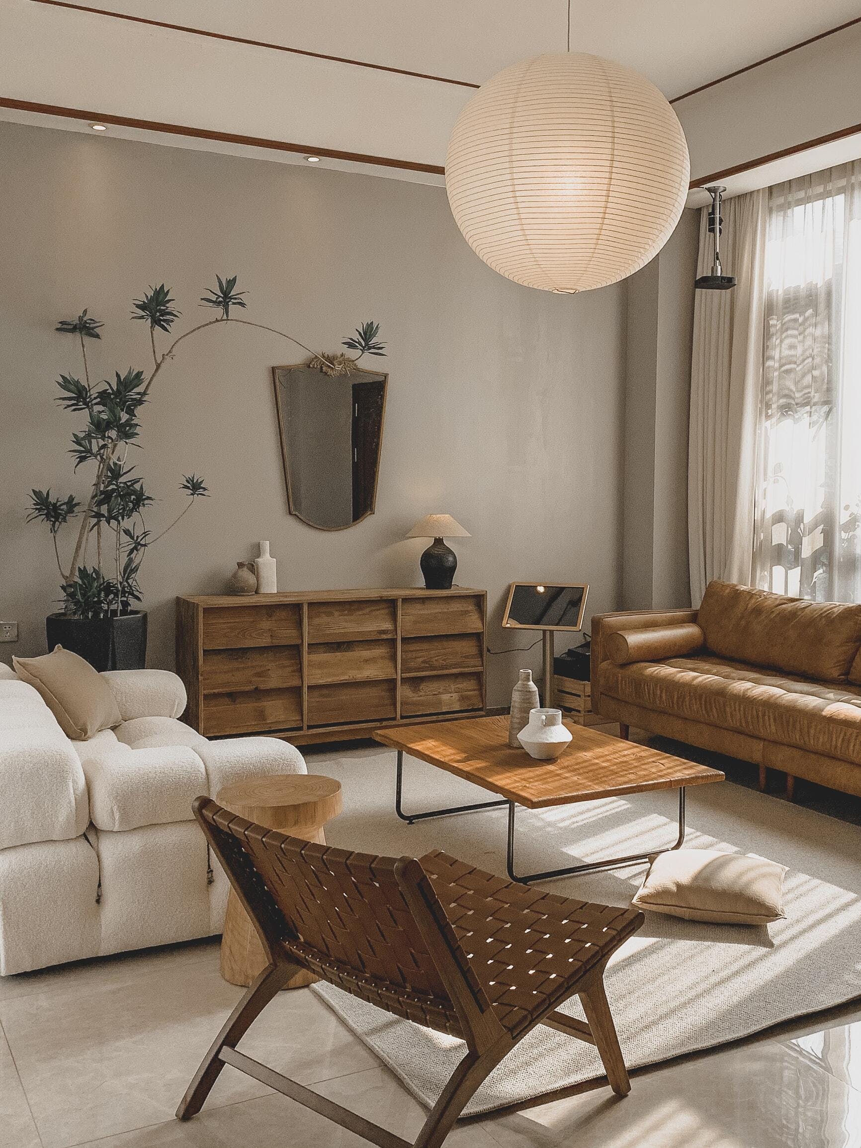 Lustra Pendant Lamp Paper for Living Room - Lamp Copper