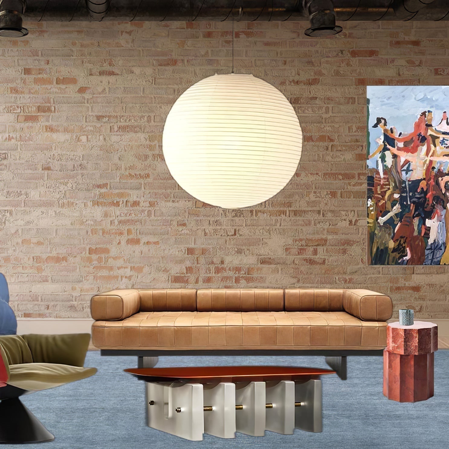 Lustra Pendant Lamp Paper for Living Room - Lamp Copper
