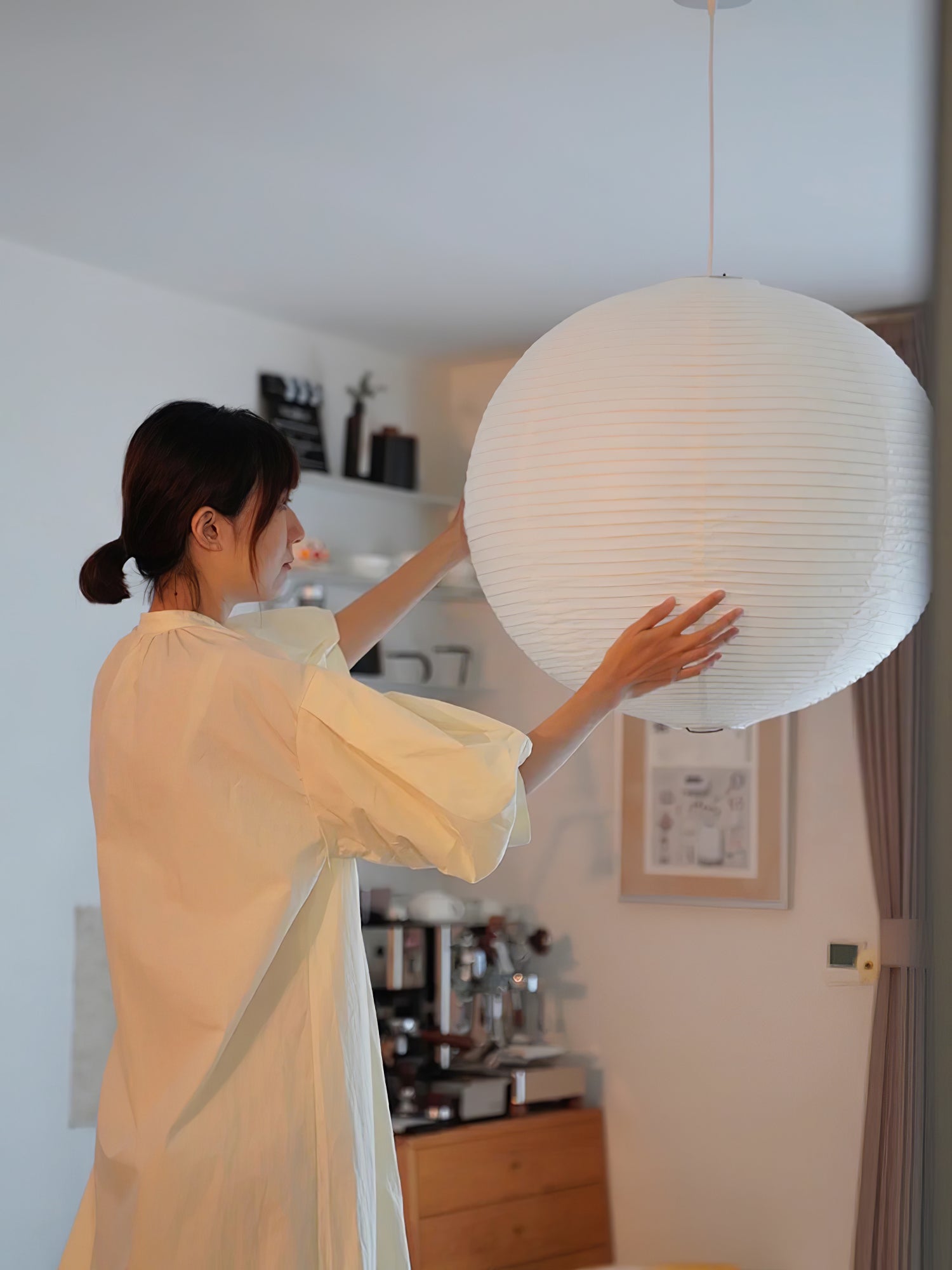 Lustra Pendant Lamp Paper for Living Room - Lamp Copper