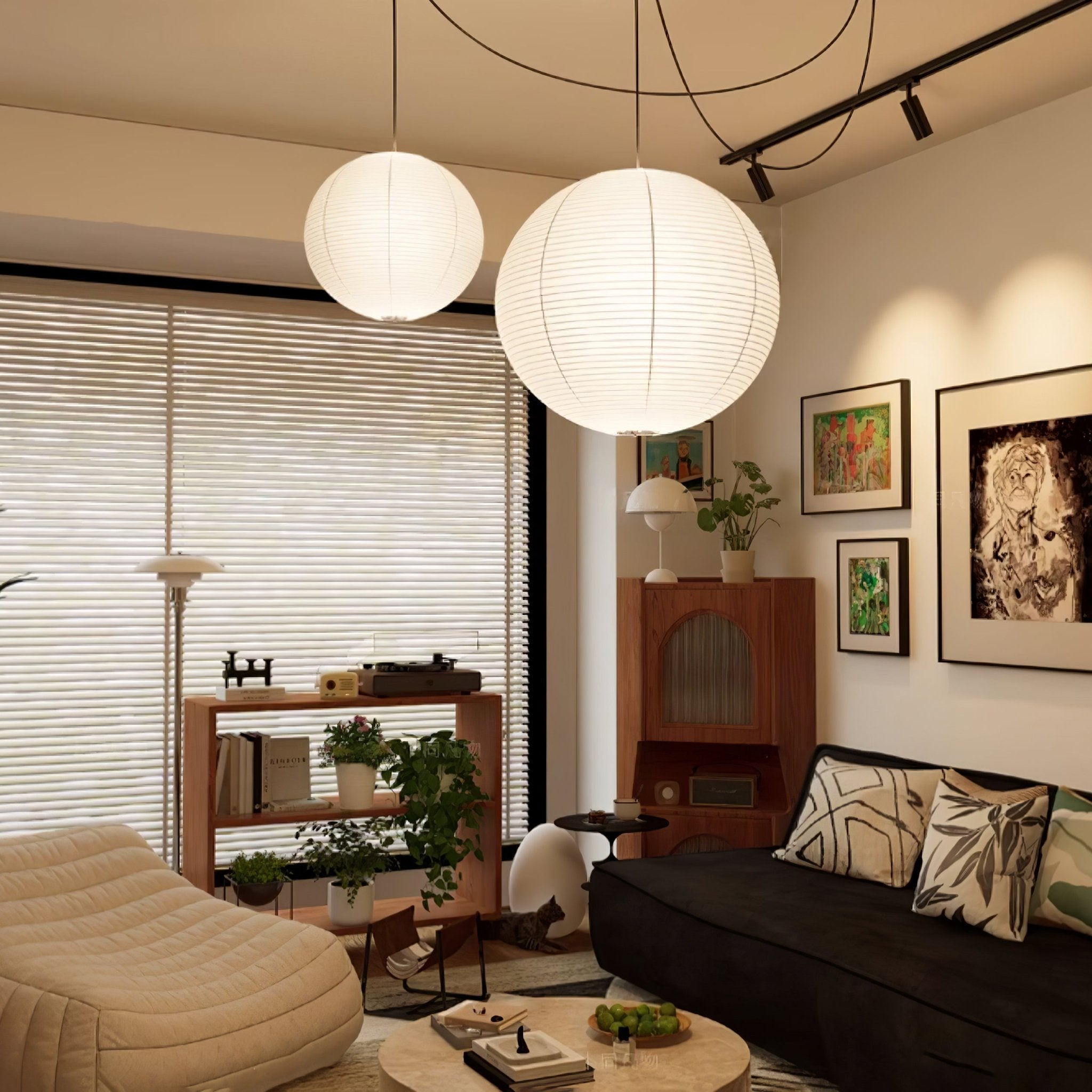Sylin Pendant Swag Light Mulberry Silk - Lamp Copper