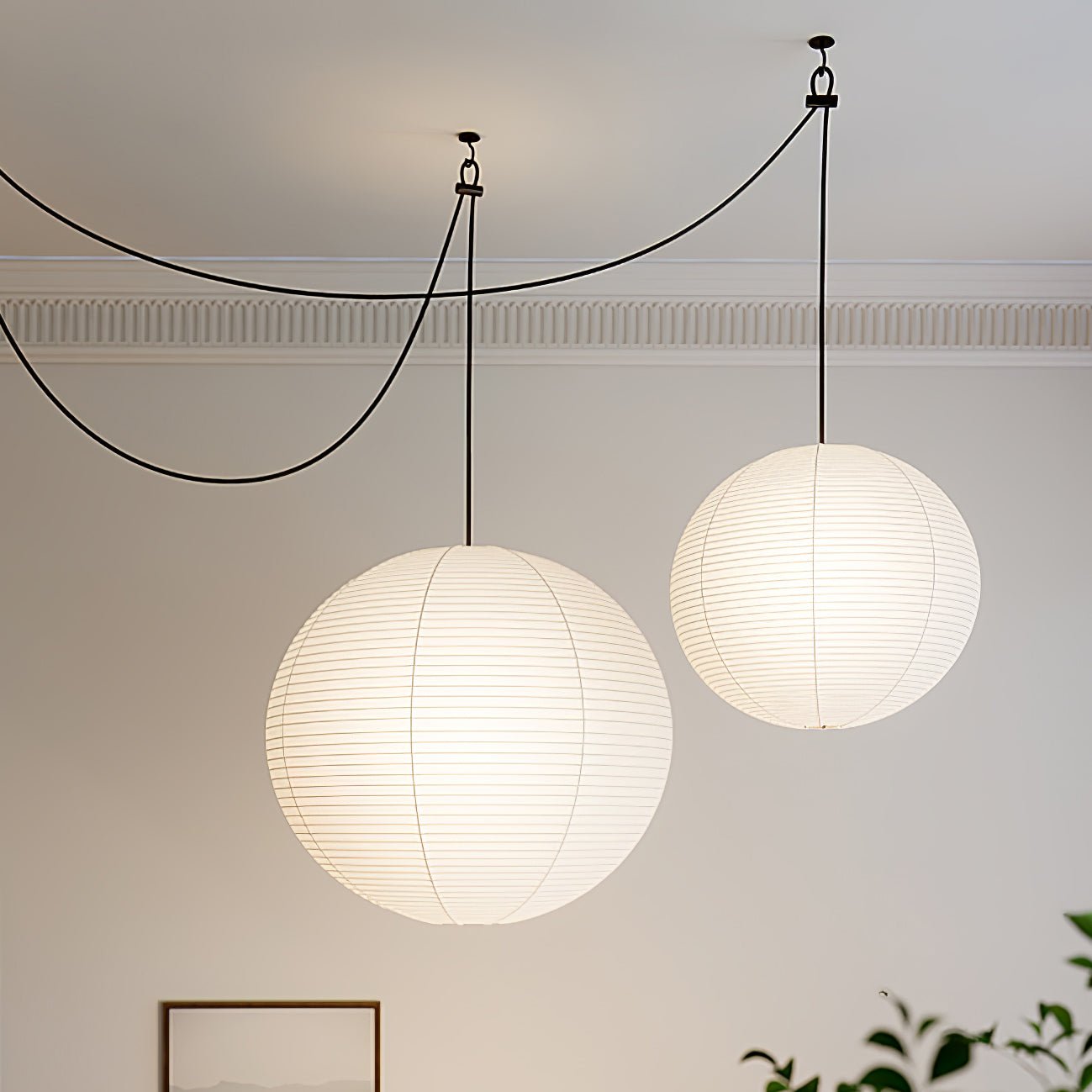 Sylin Pendant Swag Light Mulberry Silk - Lamp Copper