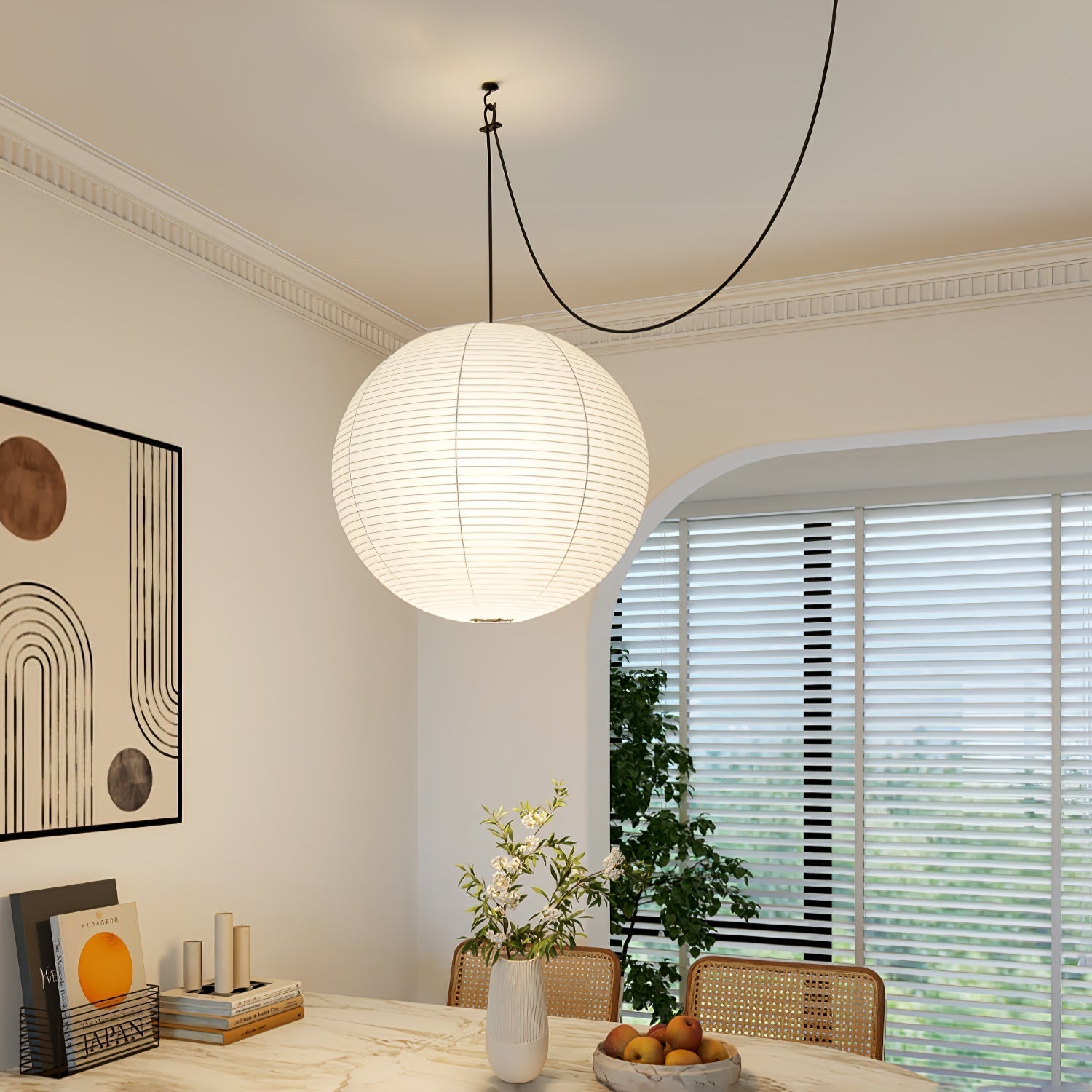 Sylin Pendant Swag Light Mulberry Silk - Lamp Copper