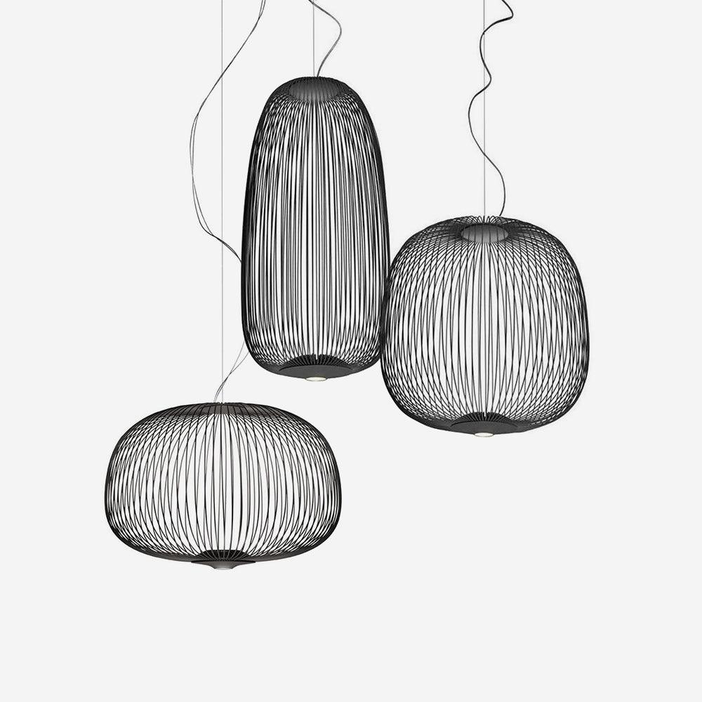 Aero Lightweight Spokes Cage Pendant Light - Lamp Copper