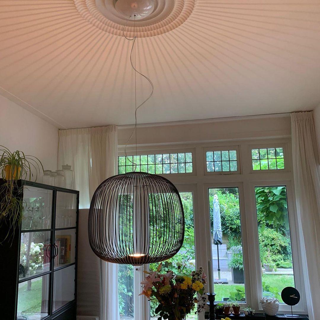 Aero Lightweight Spokes Cage Pendant Light - Lamp Copper