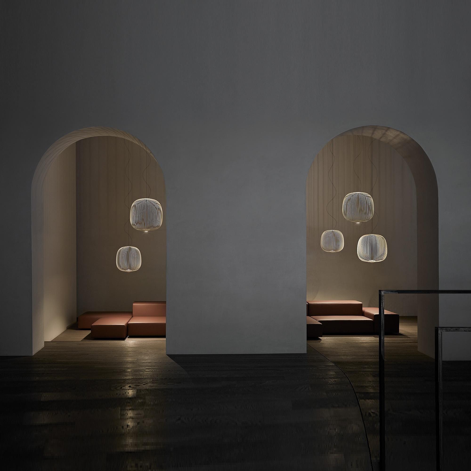 Aero Lightweight Spokes Cage Pendant Light - Lamp Copper