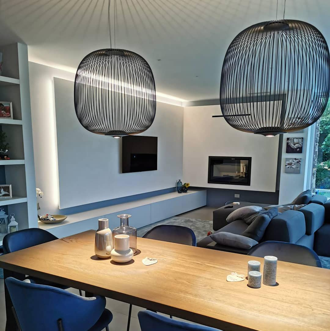 Aero Lightweight Spokes Cage Pendant Light - Lamp Copper