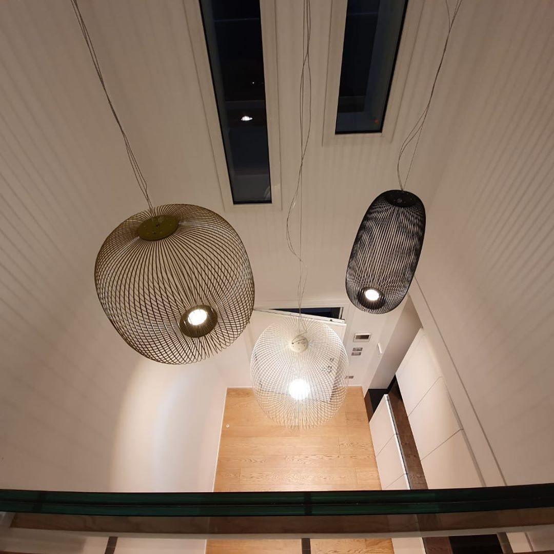 Aero Lightweight Spokes Cage Pendant Light - Lamp Copper