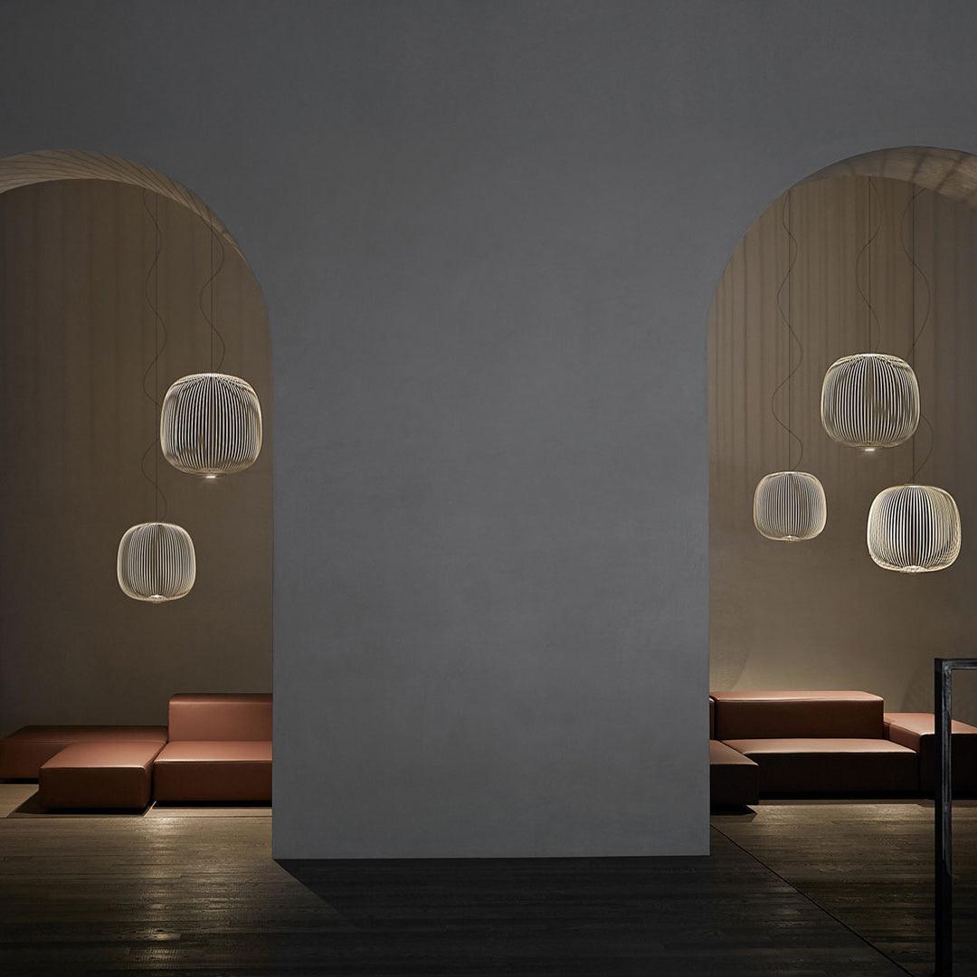 Aero Lightweight Spokes Cage Pendant Light - Lamp Copper