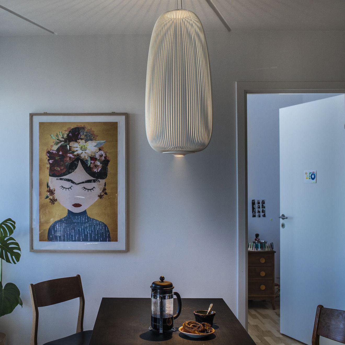 Aero Lightweight Spokes Cage Pendant Light - Lamp Copper