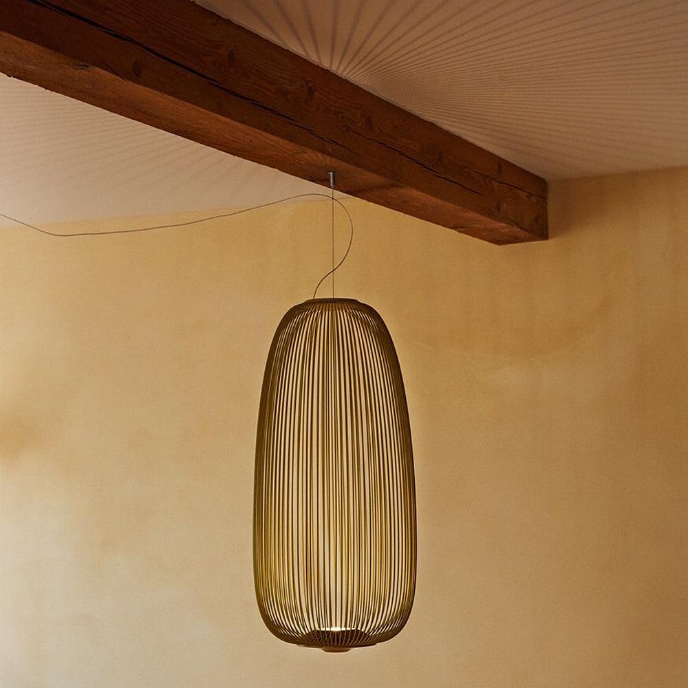 Aero Lightweight Spokes Cage Pendant Light - Lamp Copper