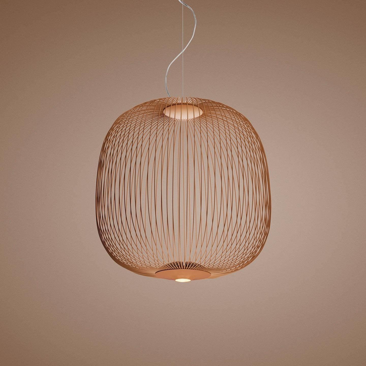 Aero Lightweight Spokes Cage Pendant Light - Lamp Copper