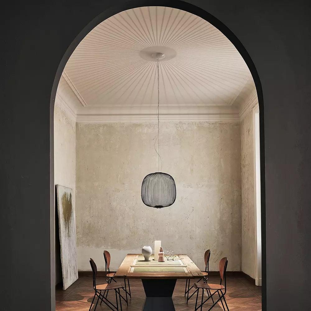 Aero Lightweight Spokes Cage Pendant Light - Lamp Copper