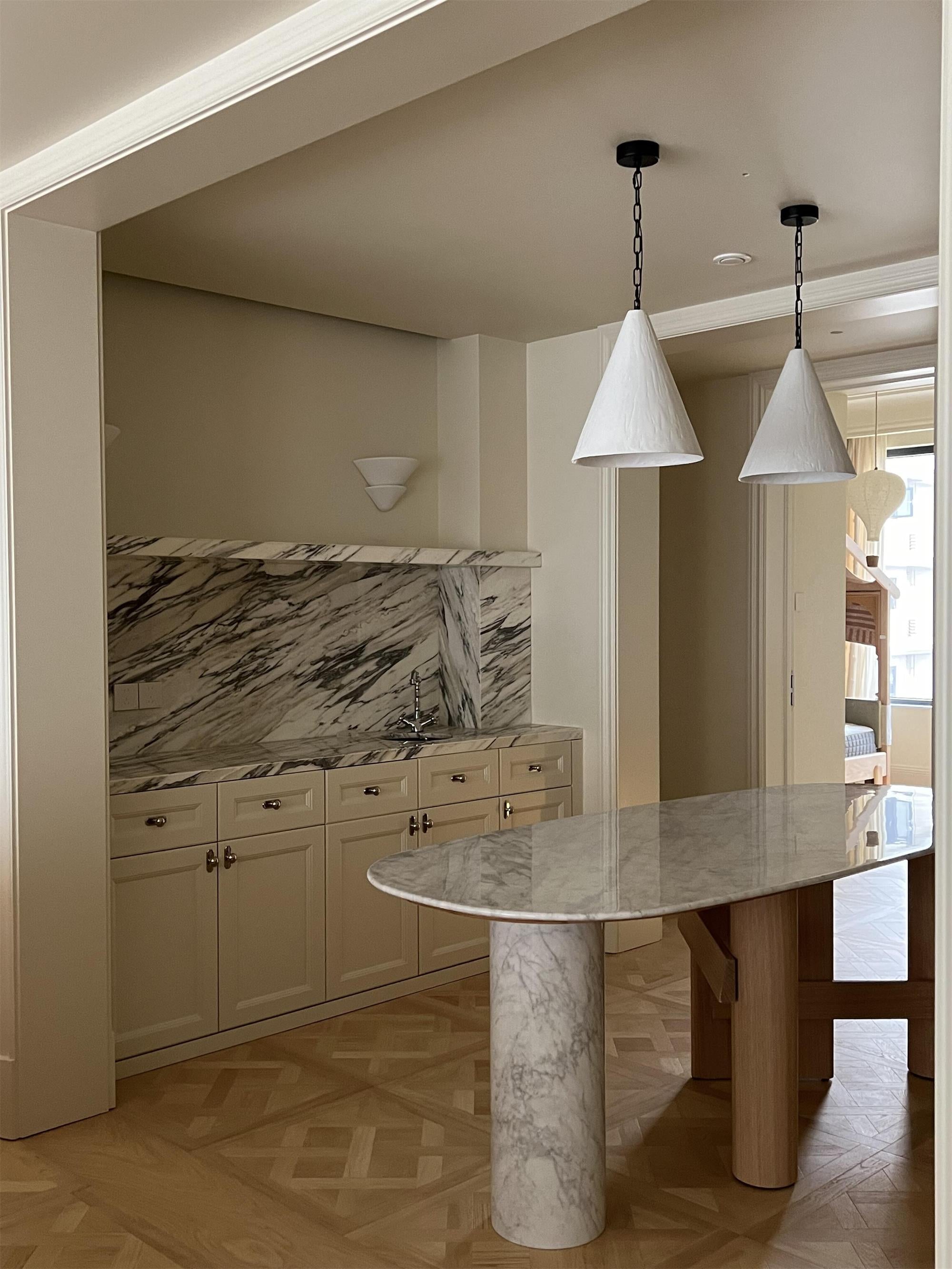 Zavelila Modern Minimalist White Plaster Metal Pendant Lamp - Lamp Copper