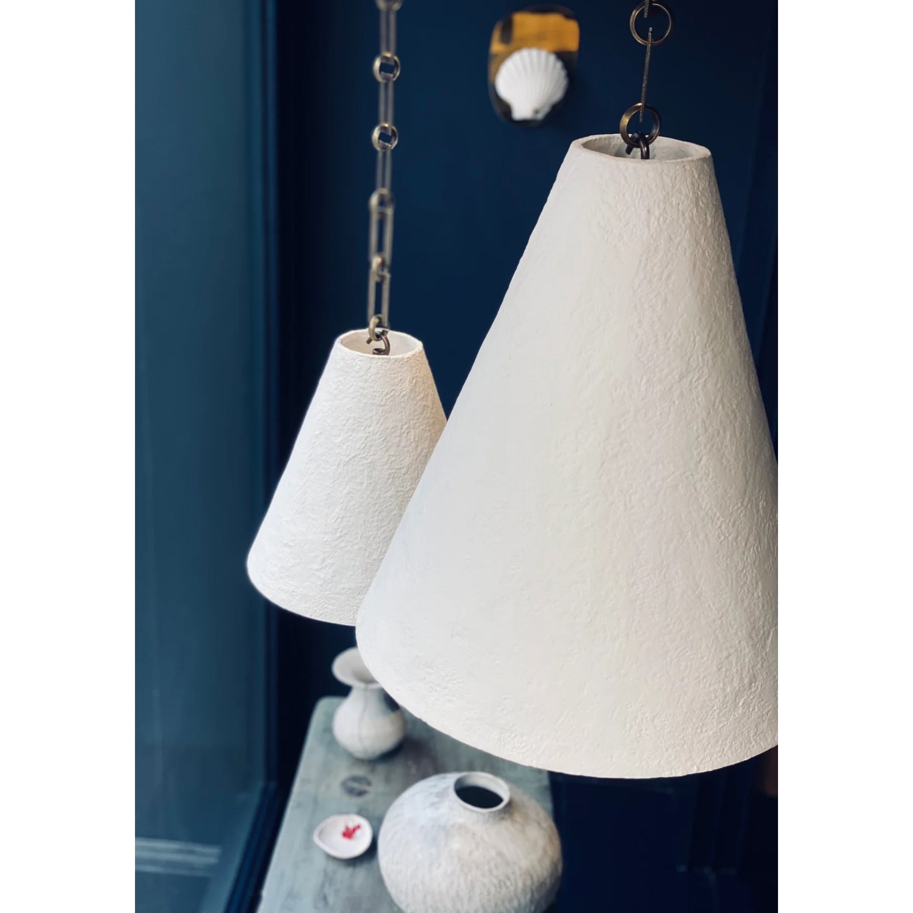 Zavelila Modern Minimalist White Plaster Metal Pendant Lamp - Lamp Copper