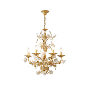 Vavenara Postmodern Luxury Rose White Crystal Chandelier - Lamp Copper