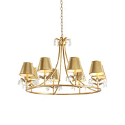 Ivsilan Vintage Industrial Brass Crystal Chandelier - Lamp Copper